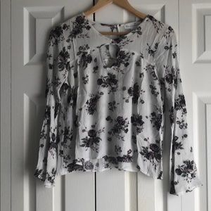 Boho white and floral top